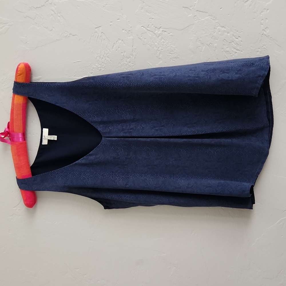 Joie Navy Silk Snakeskin Print Shell S - Picture 2 of 12